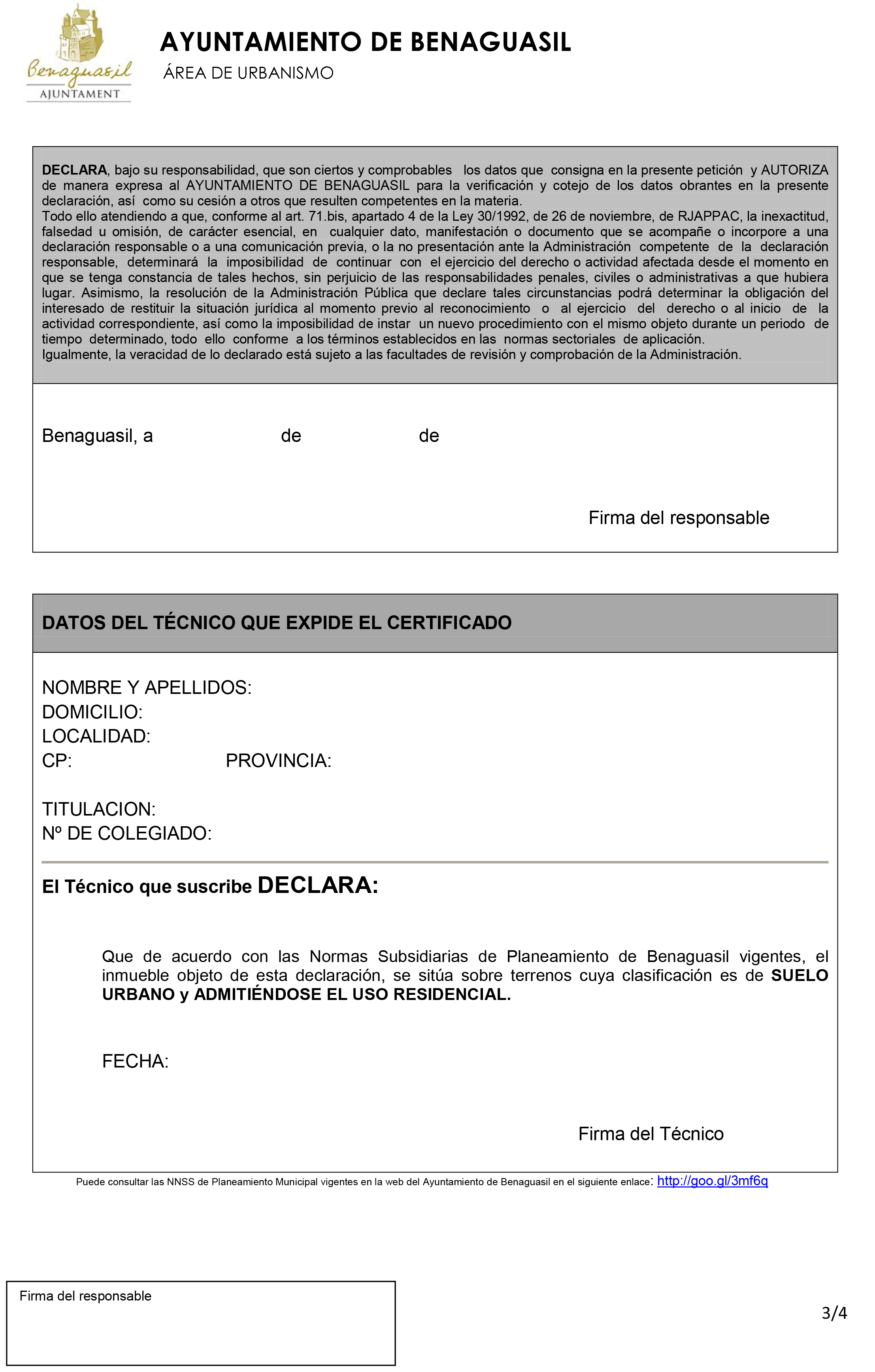 Impreso Declaración Responsable Segunda Ocupación - Benaguasil 3