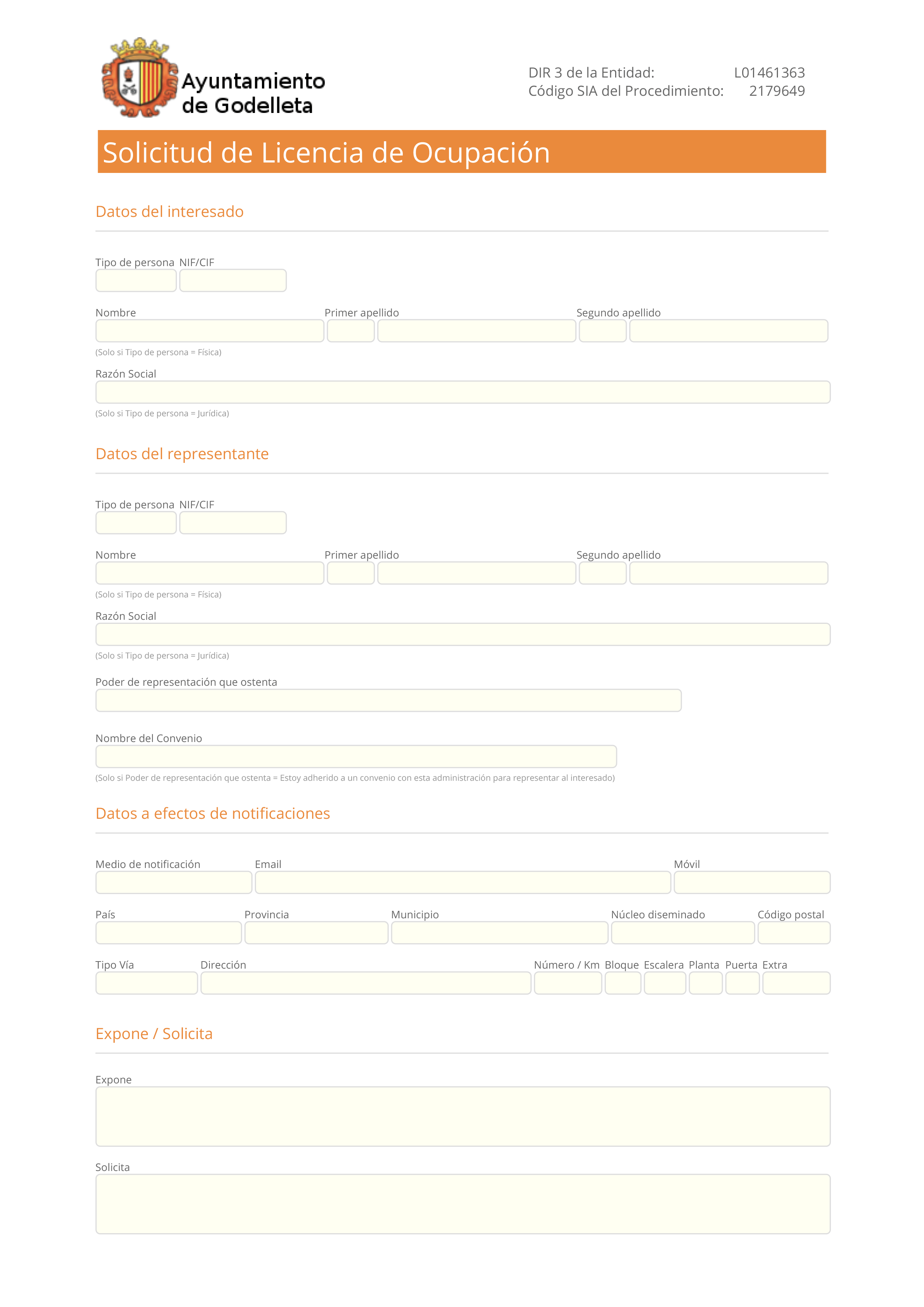 Impreso Declaración Responsable Segunda Ocupación - Godelleta 1