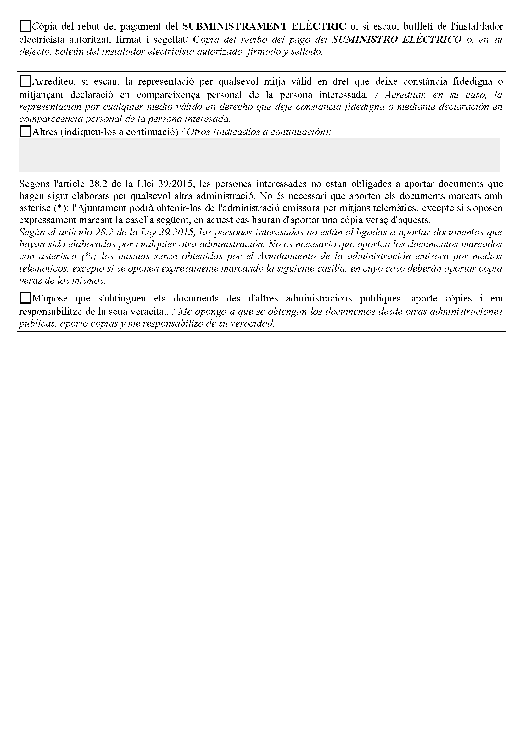Impreso Declaración Responsable Segunda Ocupación Villarreal/Vila-real
