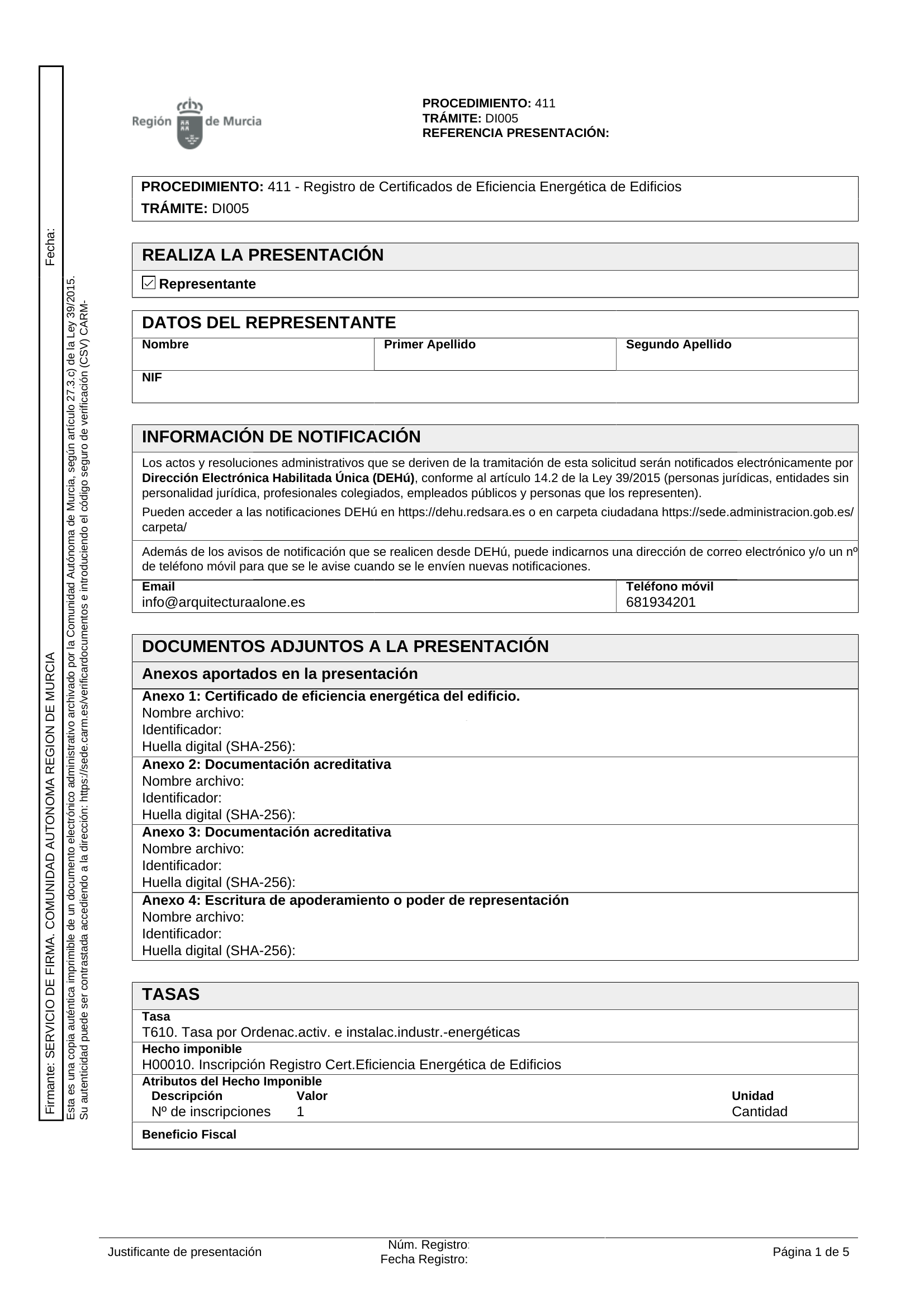 Certificado de Eficiencia Energética en Murcia