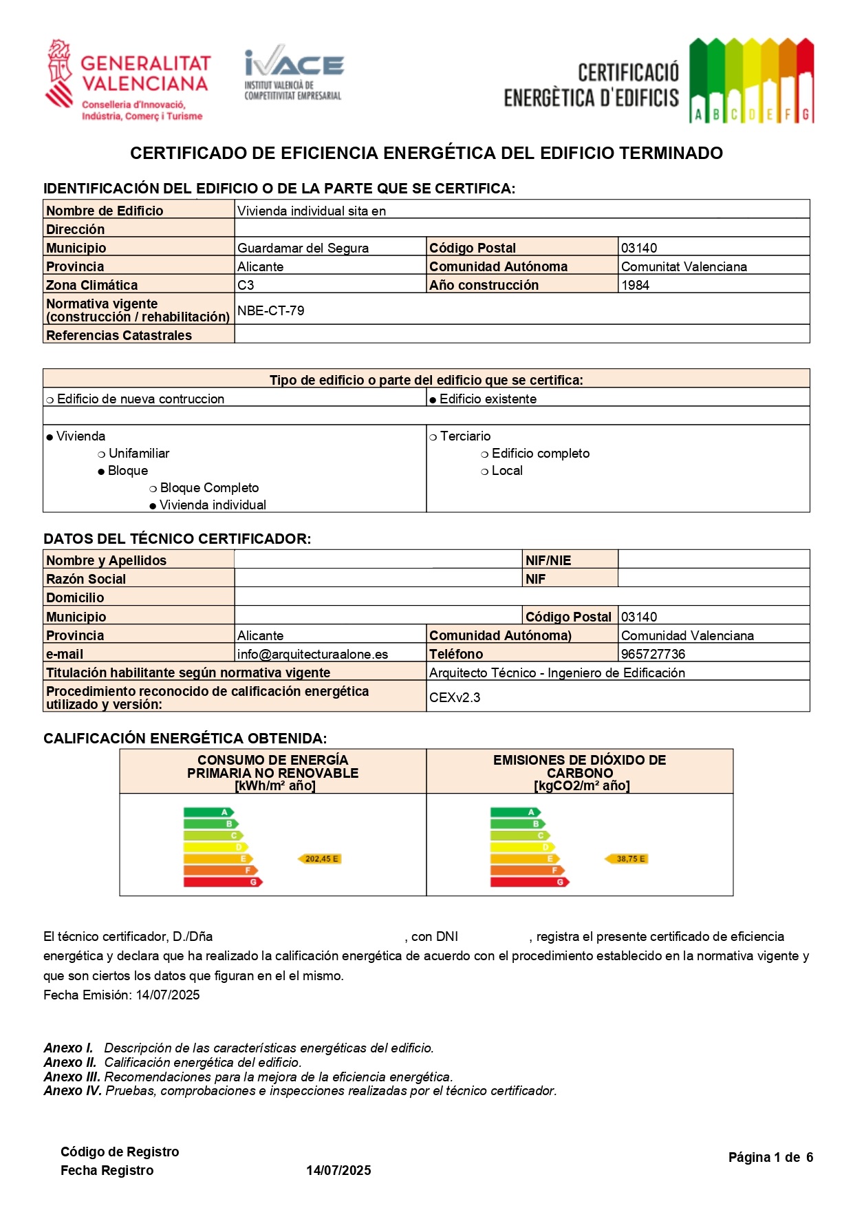 Certificado de Eficiencia Energética